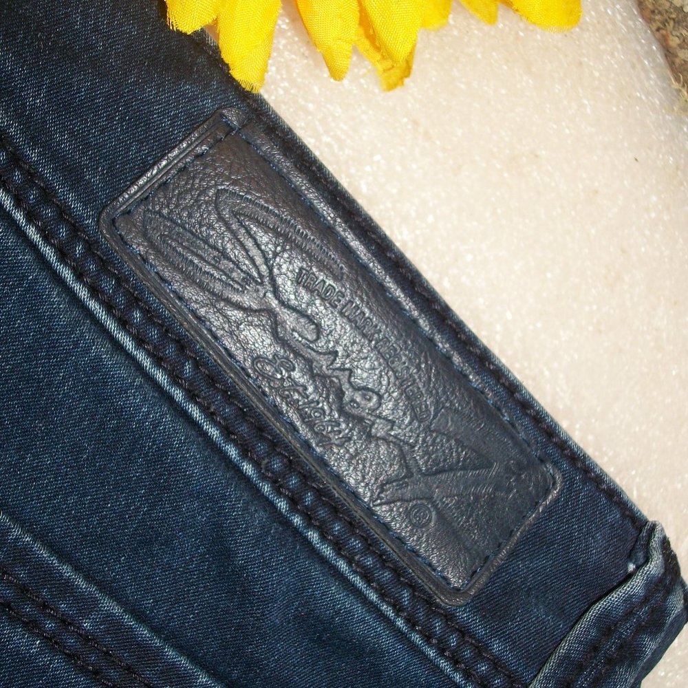 Seven7 Sz 14 Blue Demim Stretch Leggings Jeans Mid Rise 28" Inseam - Picture 8 of 12